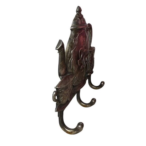 Vintage Tea Set Wall Hanger with 3 Hooks Silver Plated Kitchen home Decor - Picture 2 of 7